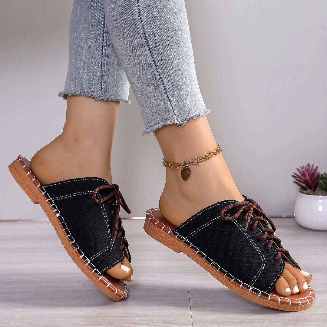 Prairie Fringe Denim Slippers