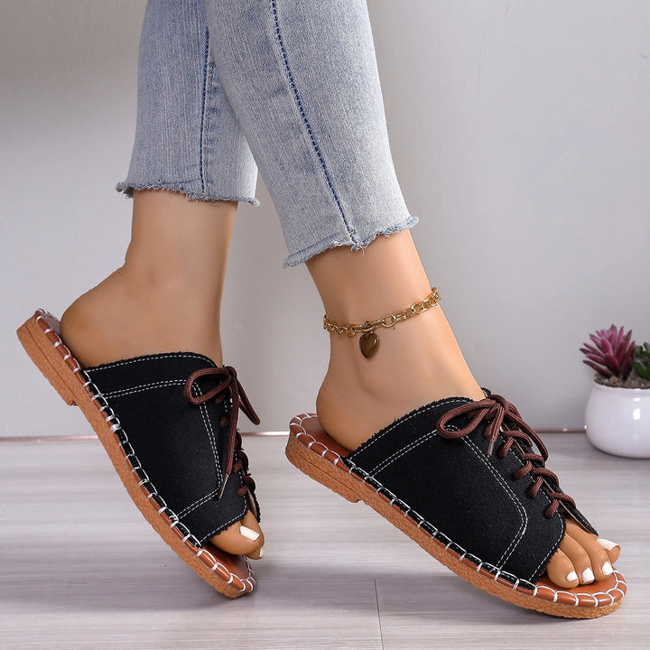 Prairie Fringe Denim Slippers