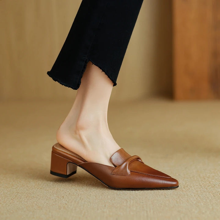 Alvéra Genuine Leather Mules