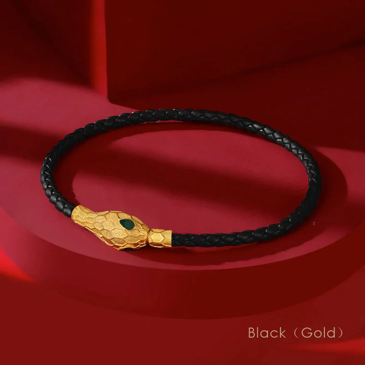 Aspis Viper Handwoven Leather Bracelet