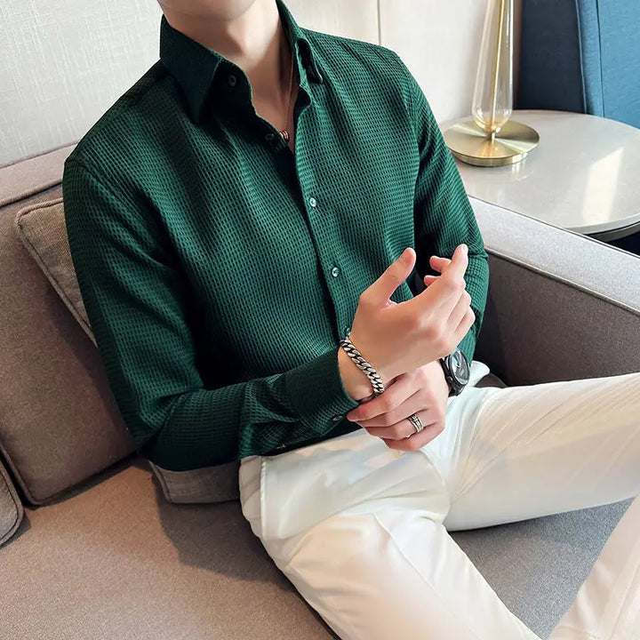 Griffin Waffle Knit Polo Shirt