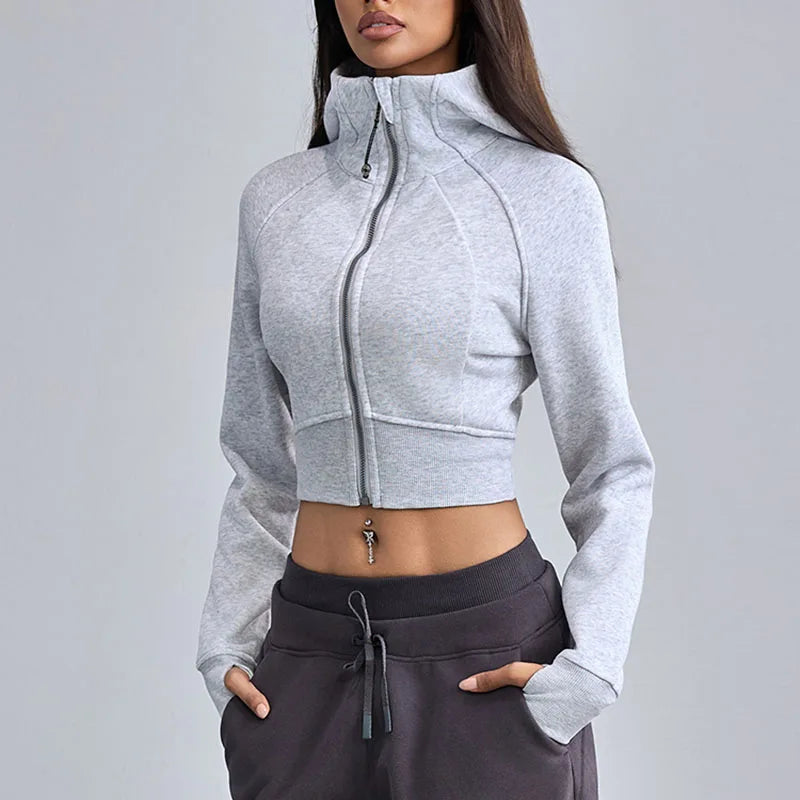 Kora Cropped Zip-up Hoodie