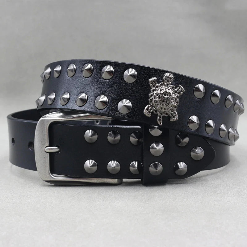 Zane Studded Leather Belt