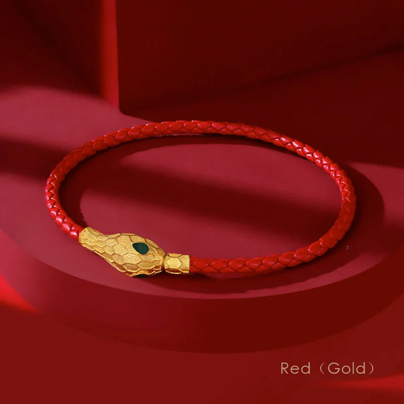 Aspis Viper Handwoven Leather Bracelet