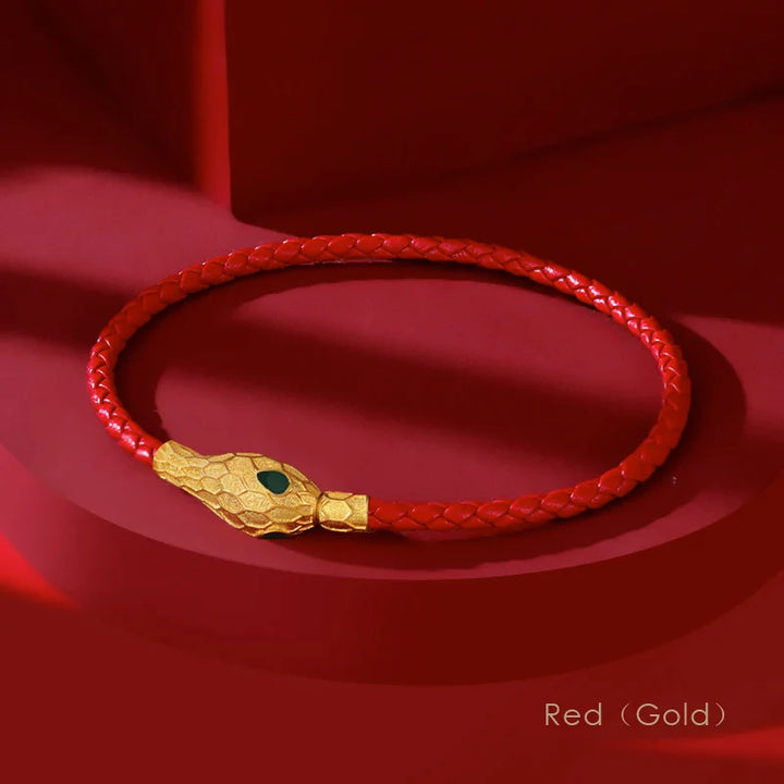 Aspis Viper Handwoven Leather Bracelet