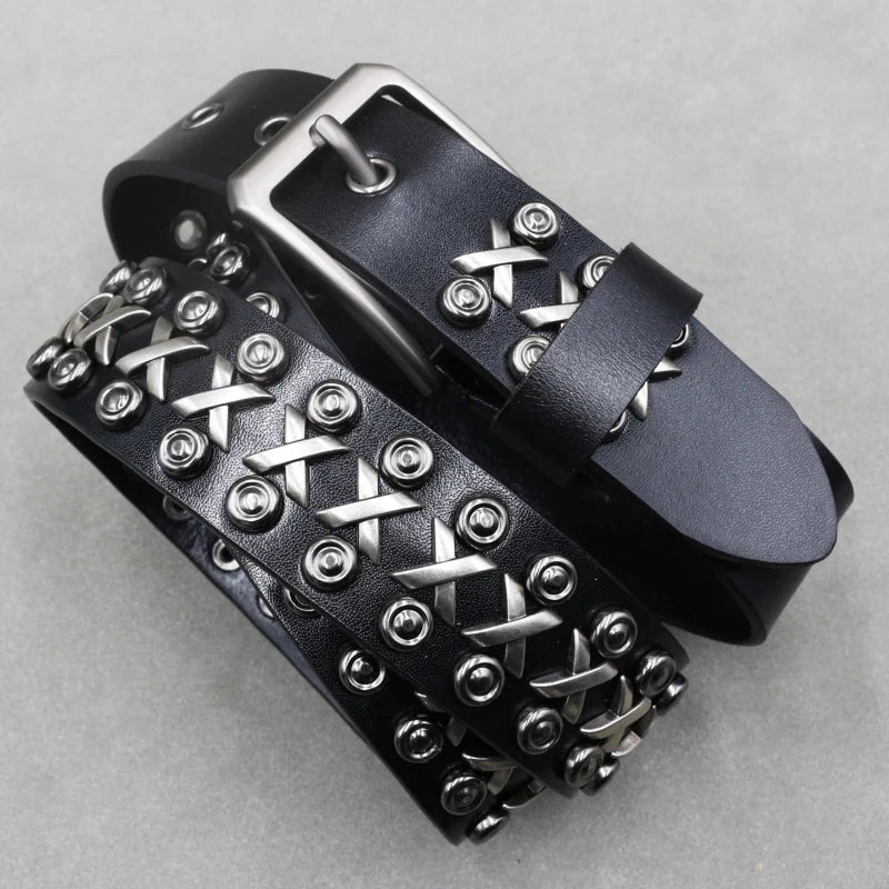 Zane Studded Leather Belt