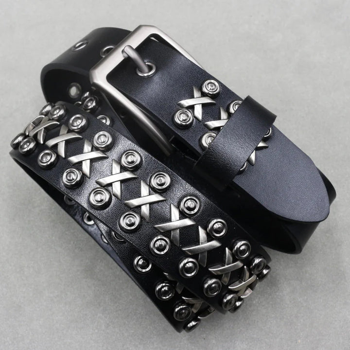 Zane Studded Leather Belt