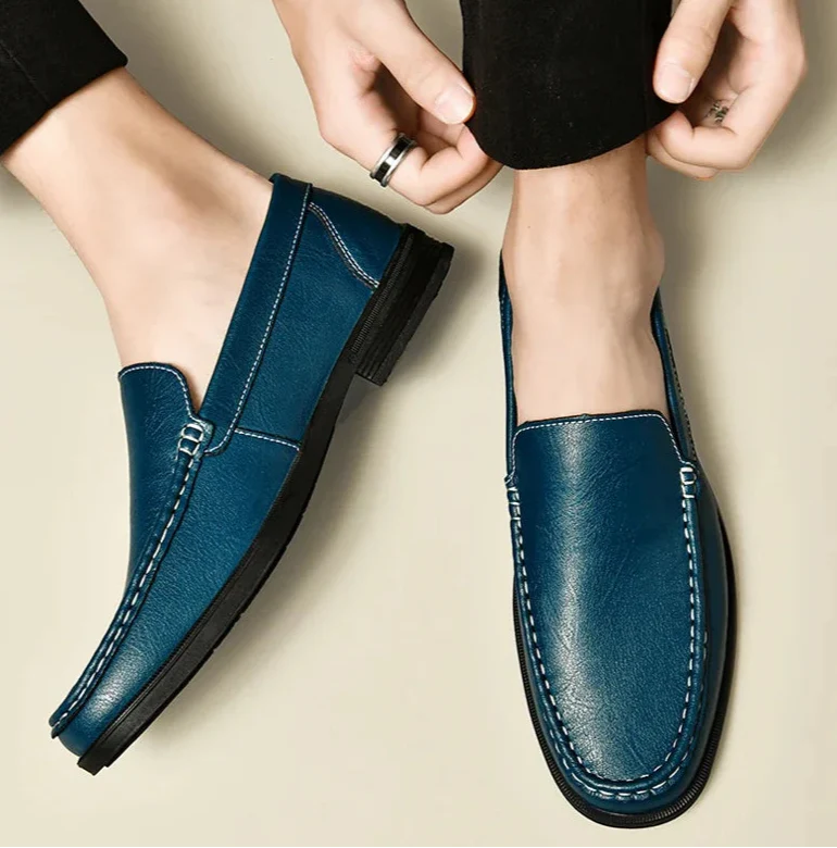 Carver Embossed Leather Loafers