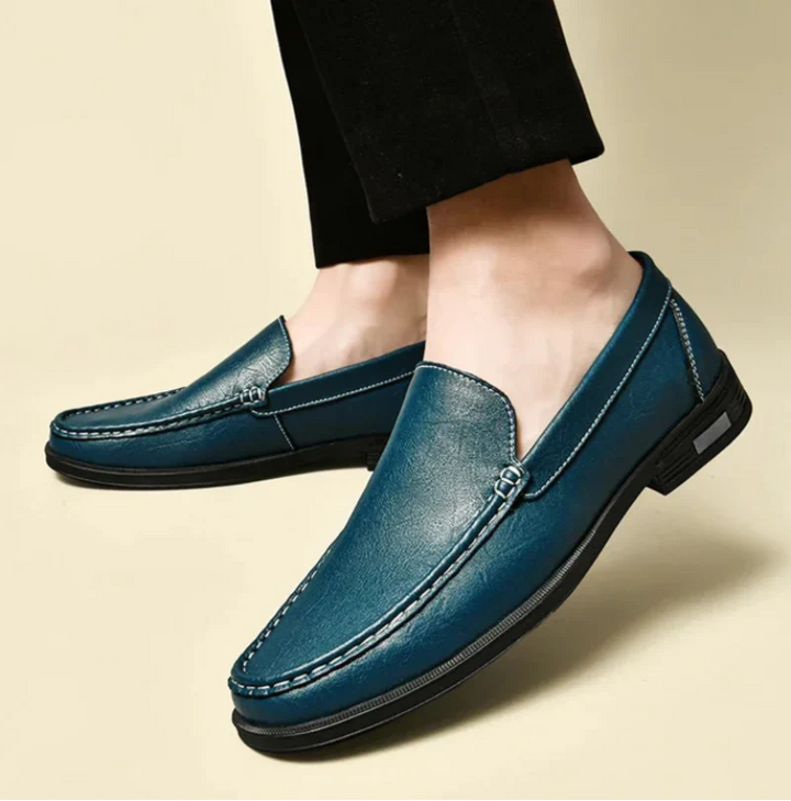 Carver Embossed Leather Loafers