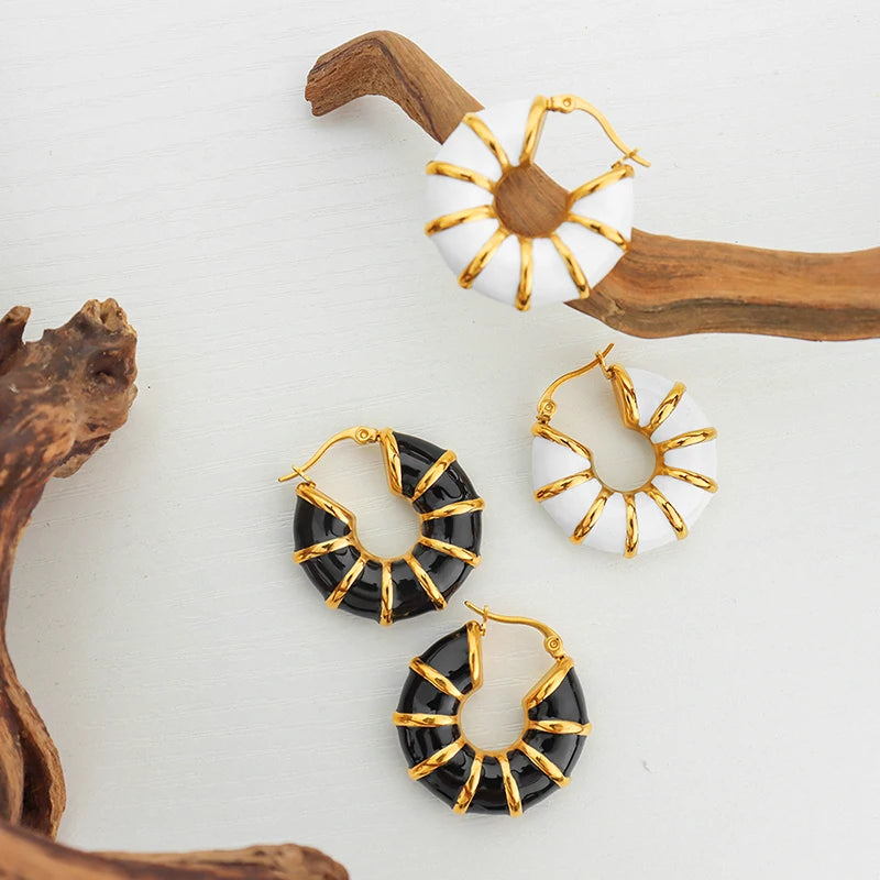 Marinline Enamel Hoop Earrings