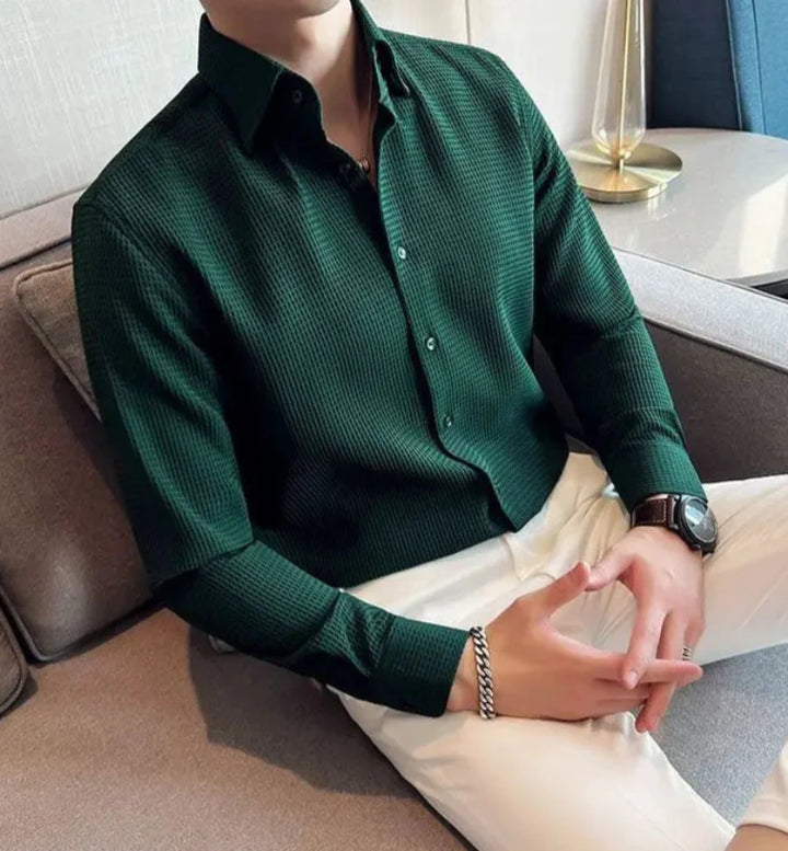 Griffin Waffle Knit Polo Shirt