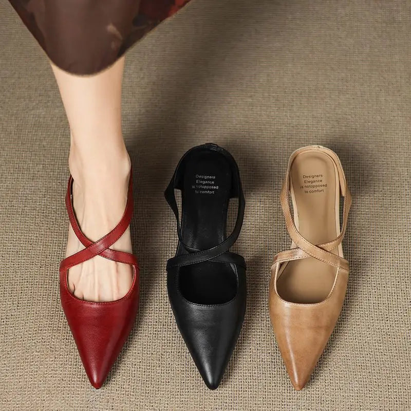 Cecilia Rose Genuine Leather Mules