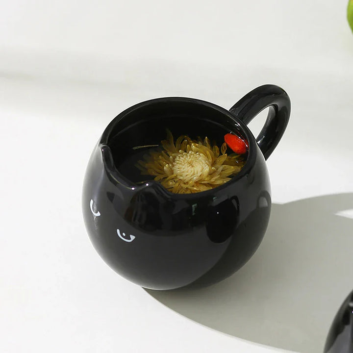 Midnight Cat Glazed Ceramic Mug