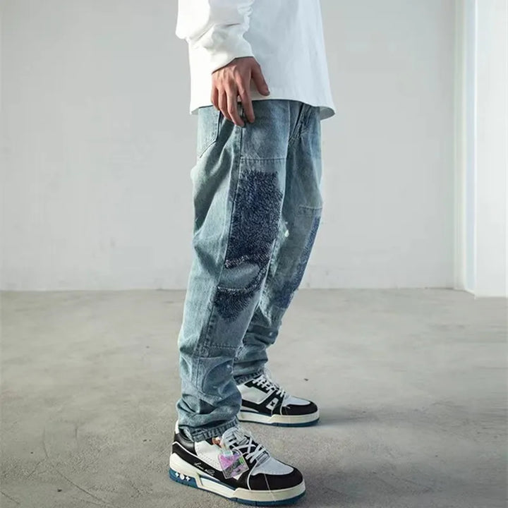 Stone Crest Embroidery Denim Jeans