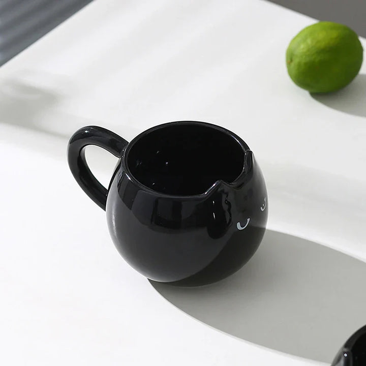 Midnight Cat Glazed Ceramic Mug