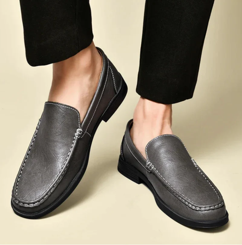 Carver Embossed Leather Loafers