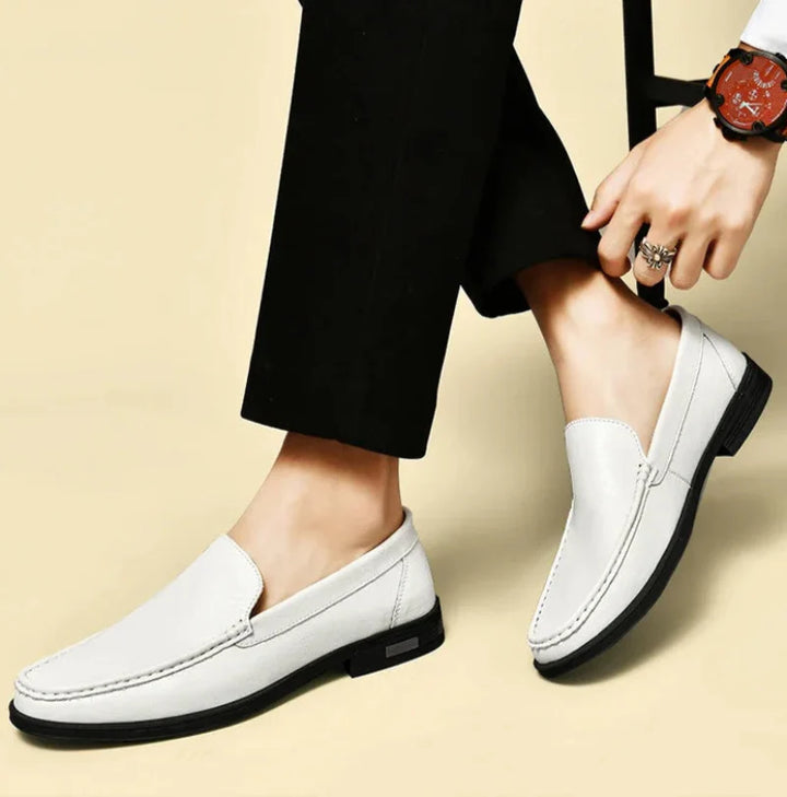 Carver Embossed Leather Loafers