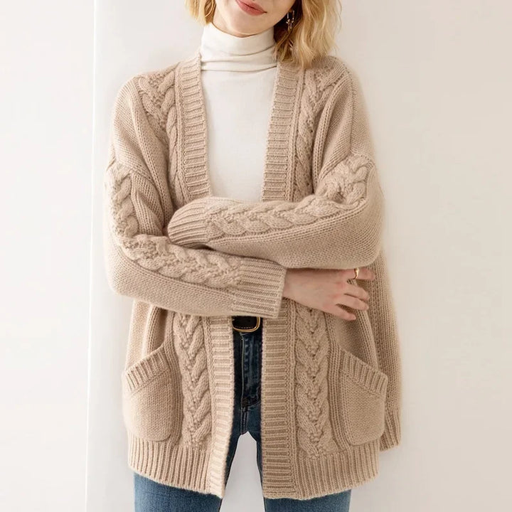 Sandra Eve Cable-Knit Cardigan