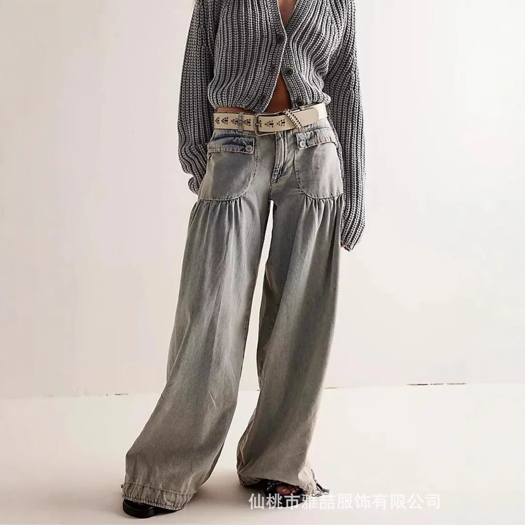 Raviellia Washed Wide-Leg Jeans