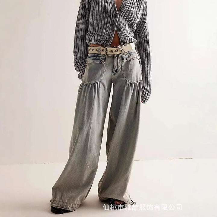 Raviellia Washed Wide-Leg Jeans