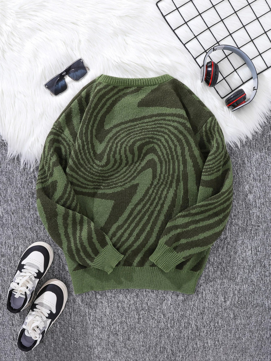 Cloudrift Abstract Wool Pullover