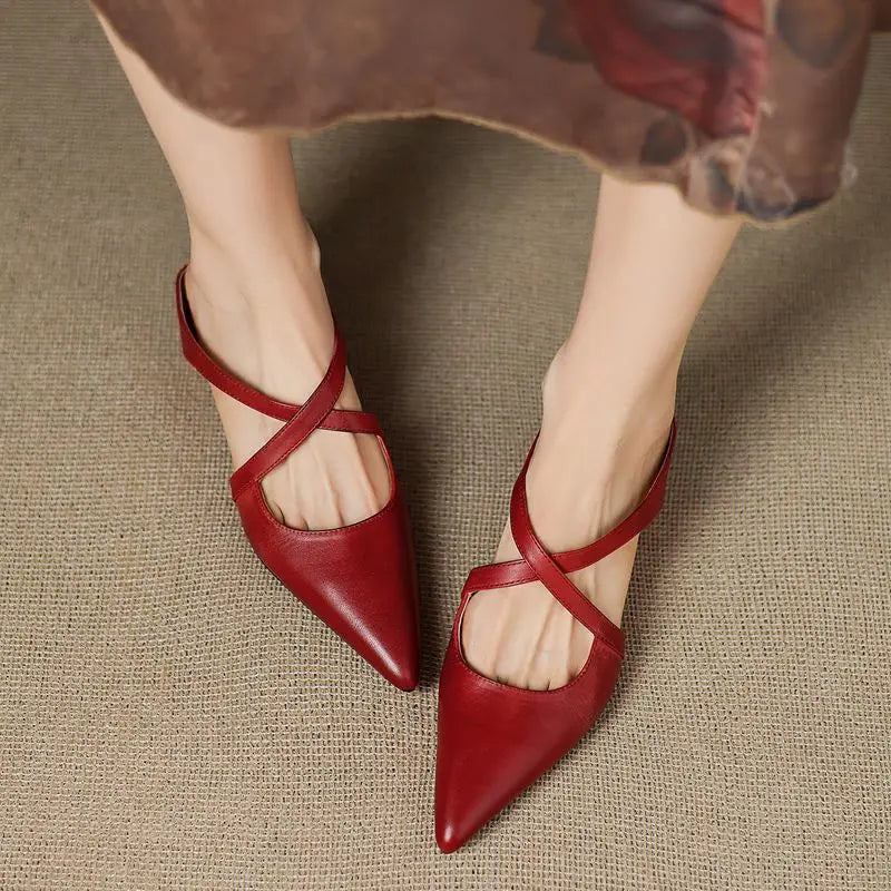 Cecilia Rose Genuine Leather Mules