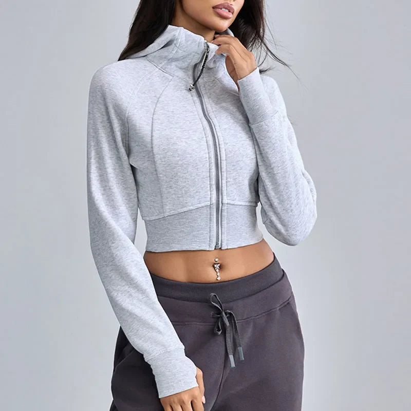Kora Cropped Zip-up Hoodie
