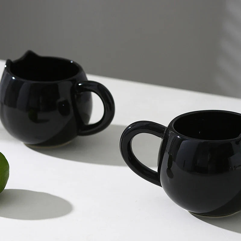 Midnight Cat Glazed Ceramic Mug