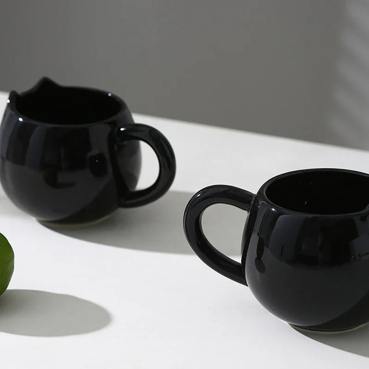 Midnight Cat Glazed Ceramic Mug