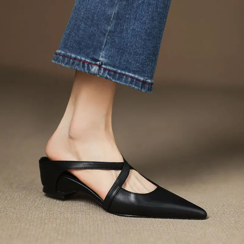 Cecilia Rose Genuine Leather Mules