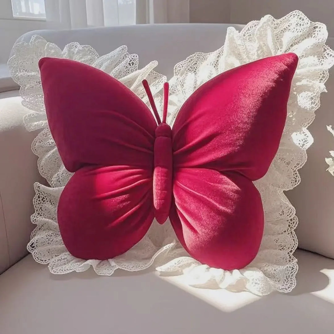 Allure Velvet Butterfly Cushion