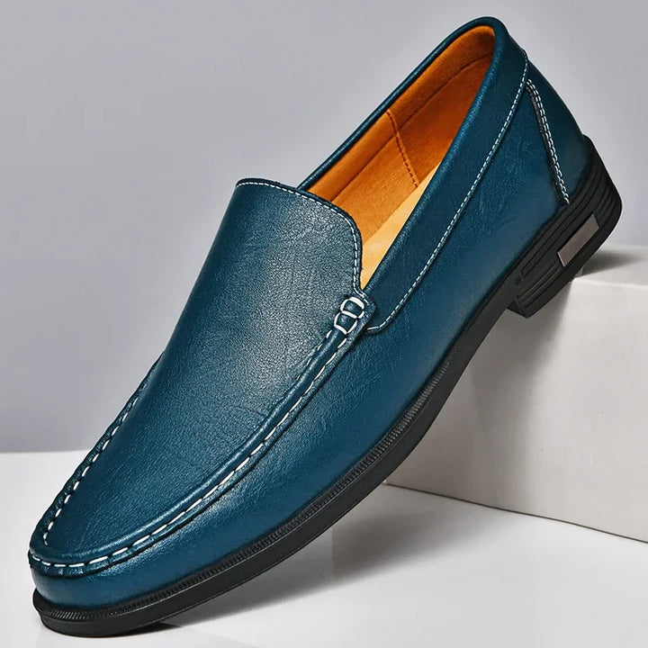 Carver Embossed Leather Loafers