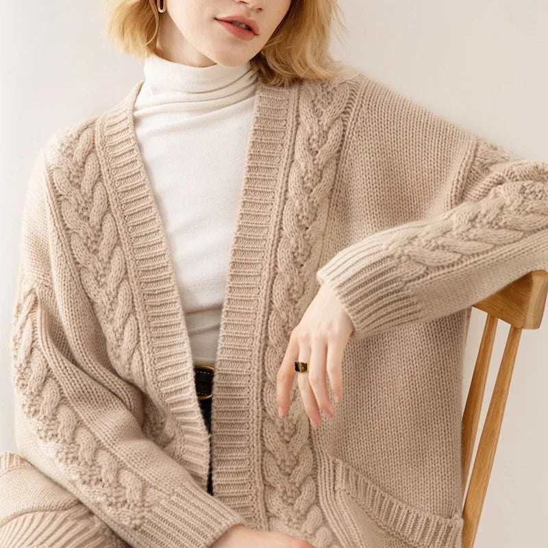 Sandra Eve Cable-Knit Cardigan