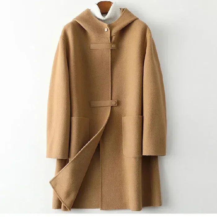 Mireya Hooded Woolen Overcoat