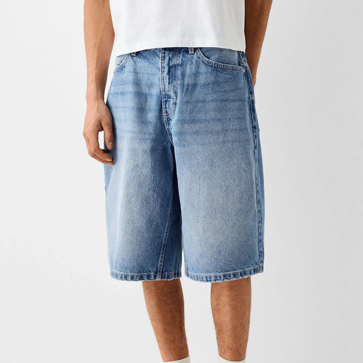 Pulse Drift Wide-Leg Denim Shorts
