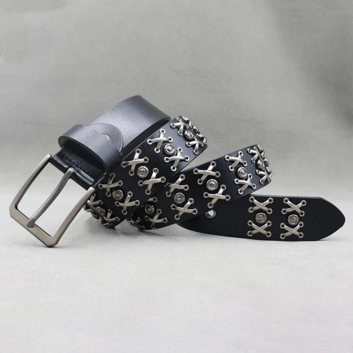 Zane Studded Leather Belt