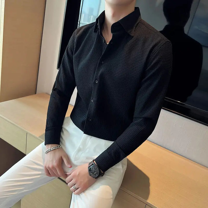 Griffin Waffle Knit Polo Shirt