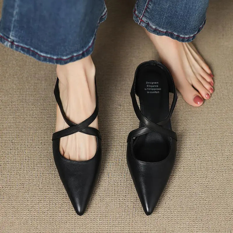 Cecilia Rose Genuine Leather Mules