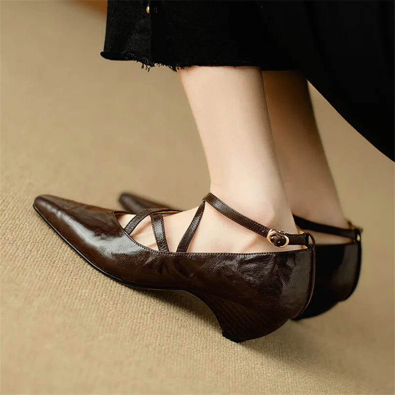 Amira Genuine Leather Heels