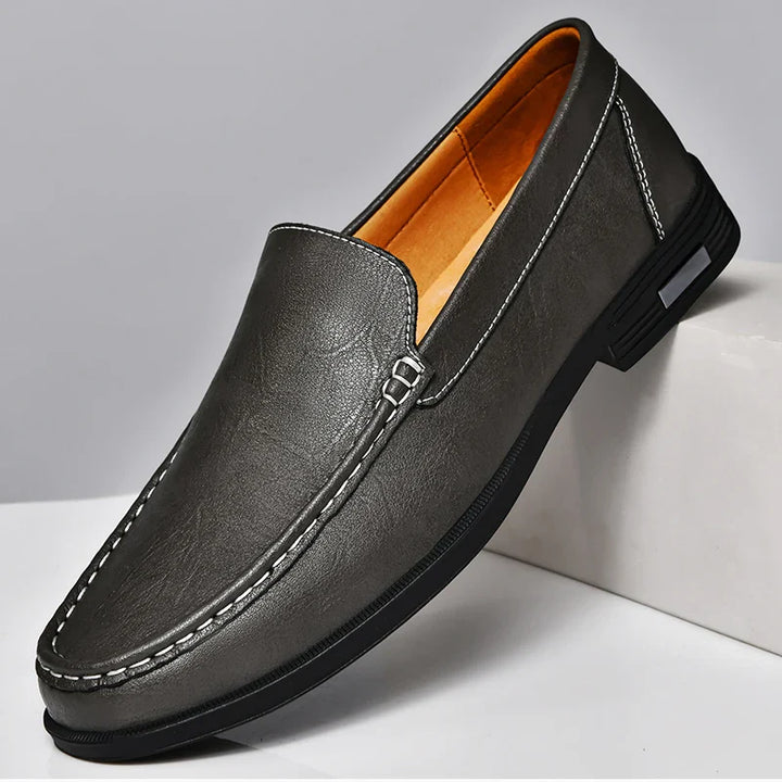 Carver Embossed Leather Loafers