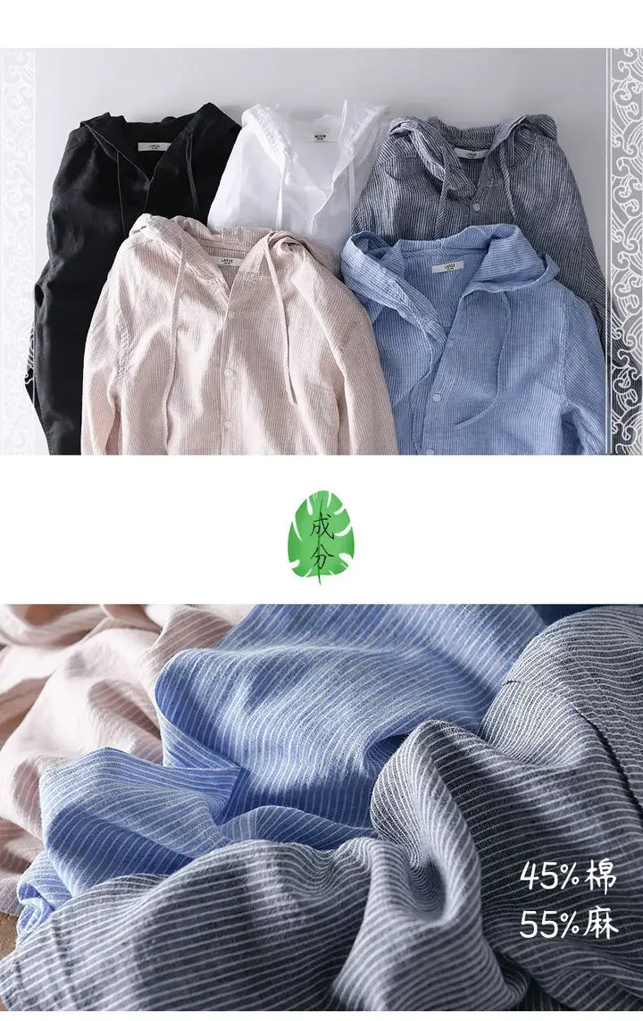 Bresco Hooded Linen Shirt