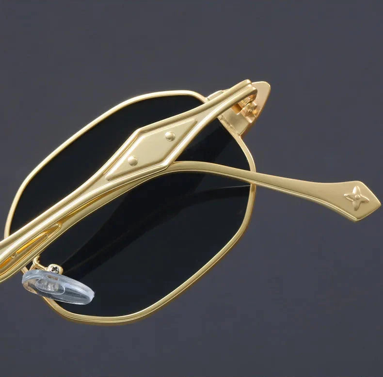 Aurelian Rectangular Metal Sunglasses