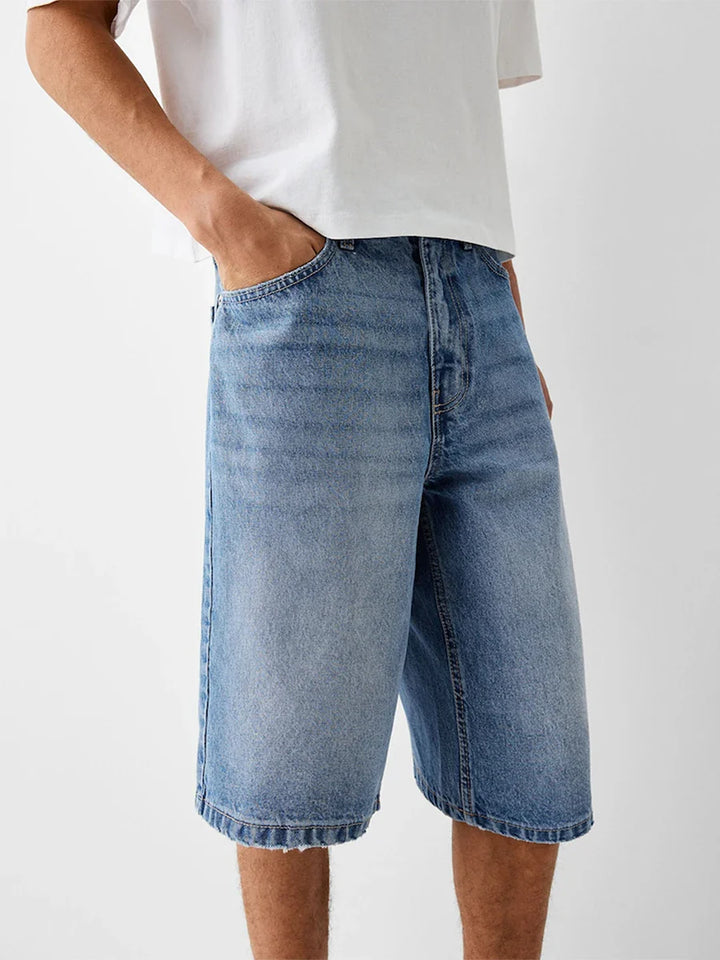 Pulse Drift Wide-Leg Denim Shorts