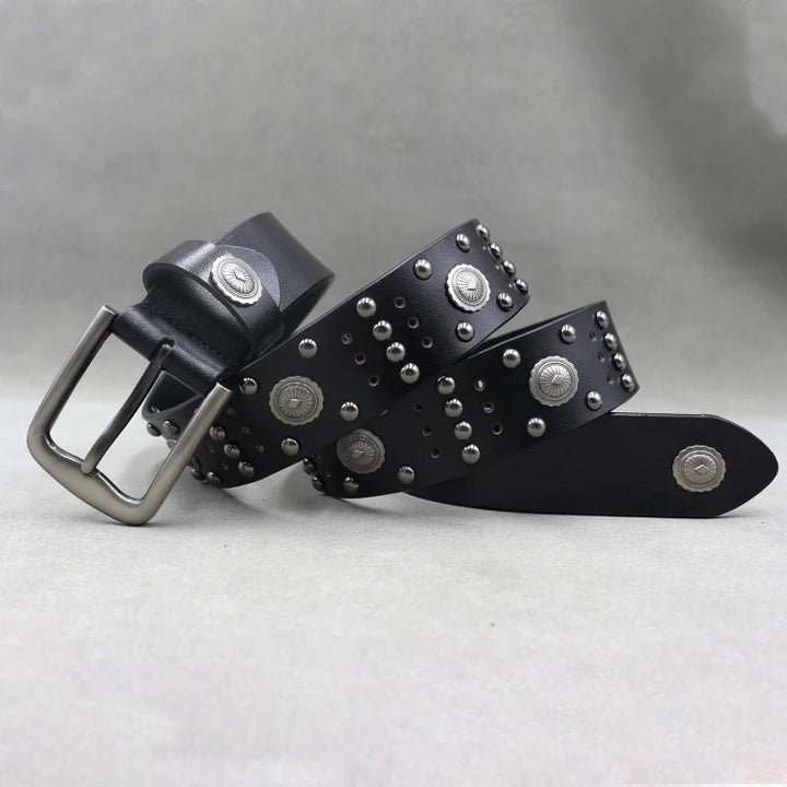 Zane Studded Leather Belt