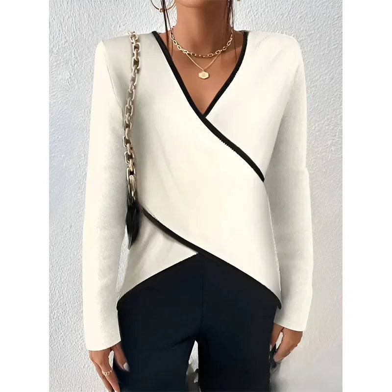 Noa Wrap Contrast Blouse