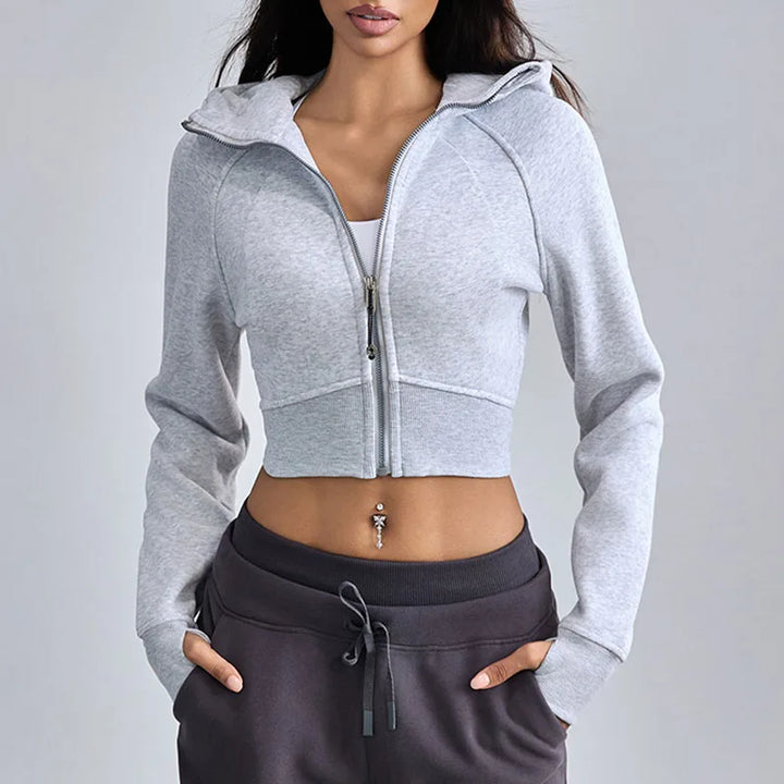 Kora Cropped Zip-up Hoodie