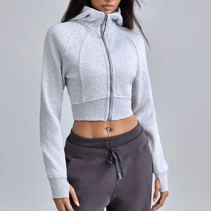 Kora Cropped Zip-up Hoodie