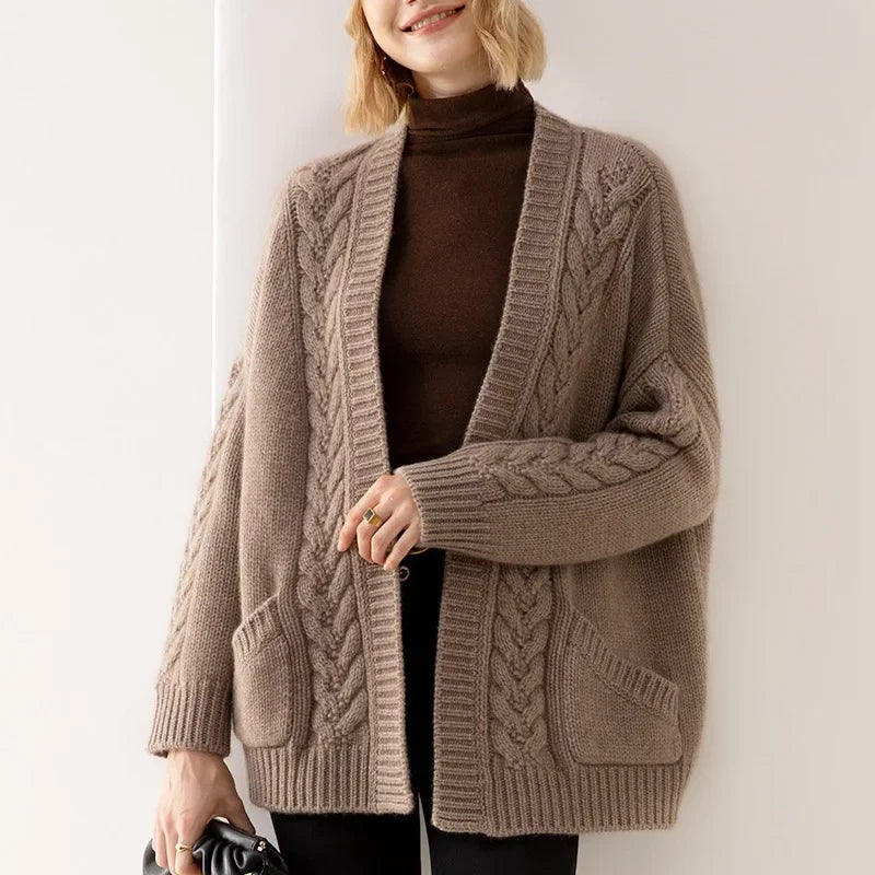 Sandra Eve Cable-Knit Cardigan