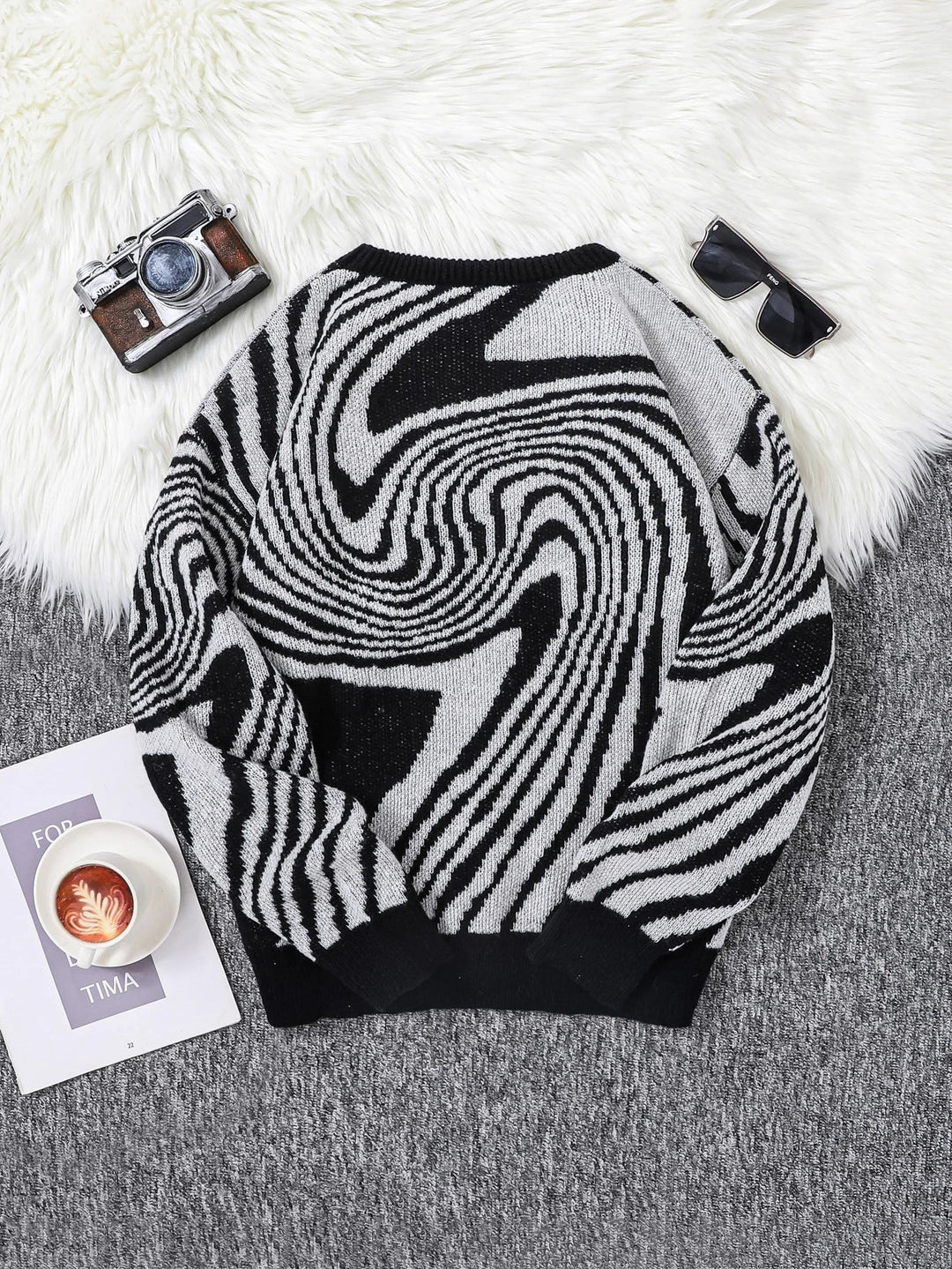 Cloudrift Abstract Wool Pullover