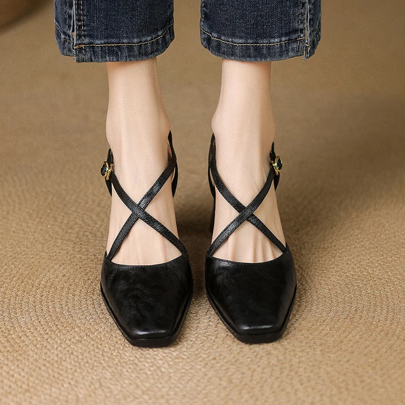 Velisse Genuine Leather Heels